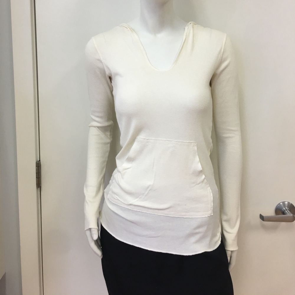WHITE LS pull over SWEATSHIRT M - Picture 1 of 2